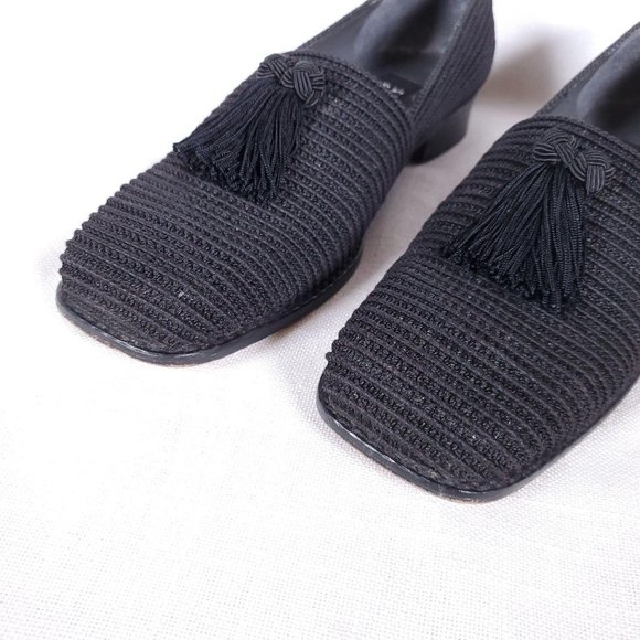 Stuart Weitzman square toe textured tassel loafers - Picture 3 of 10